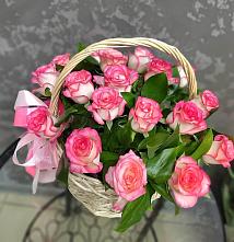 Цветочная композиция из Розы в корзине #REPLACE_PRED# Васильевское